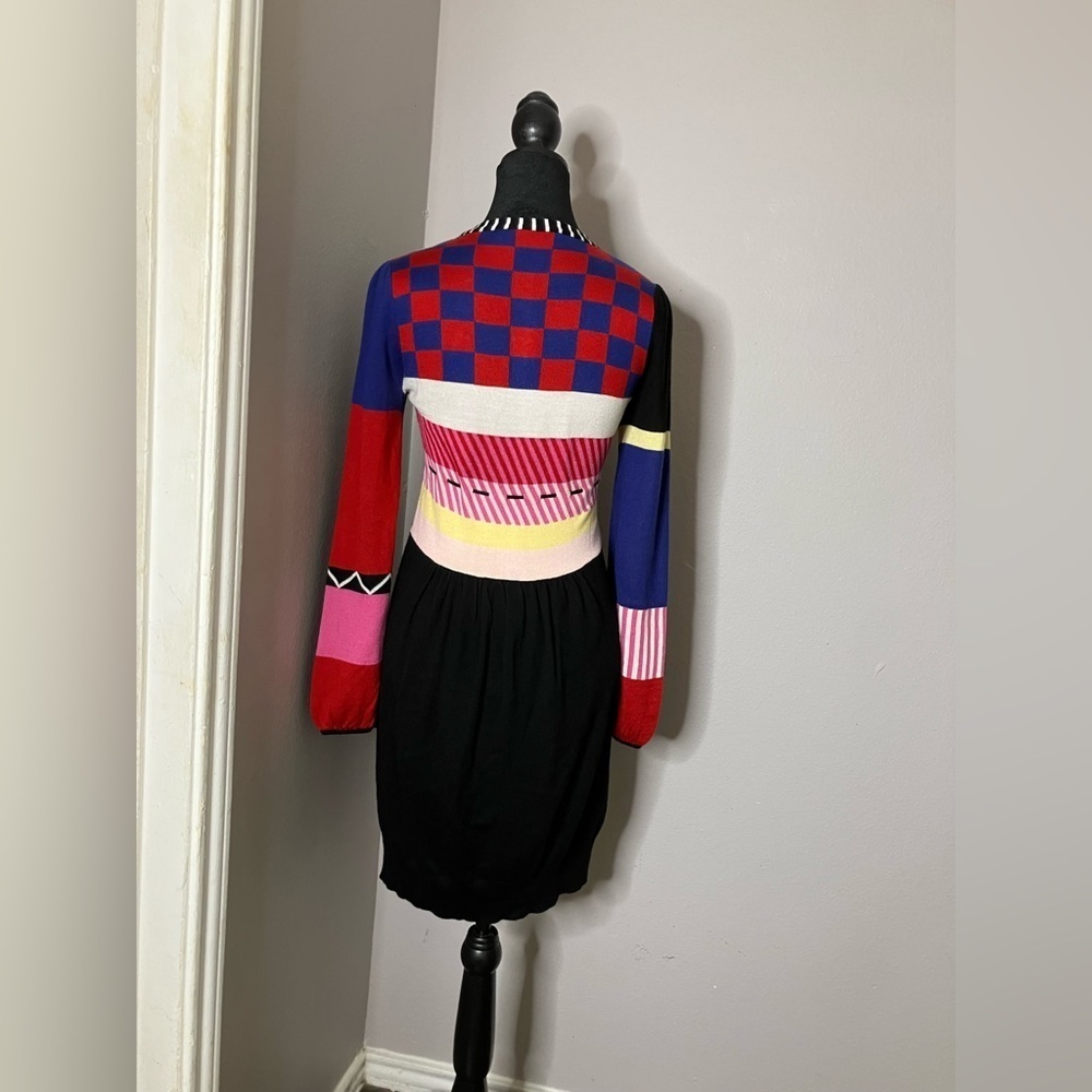 Couture Colorful Long Sleeve Sweater Dress sz Small - Picture 3 of 13